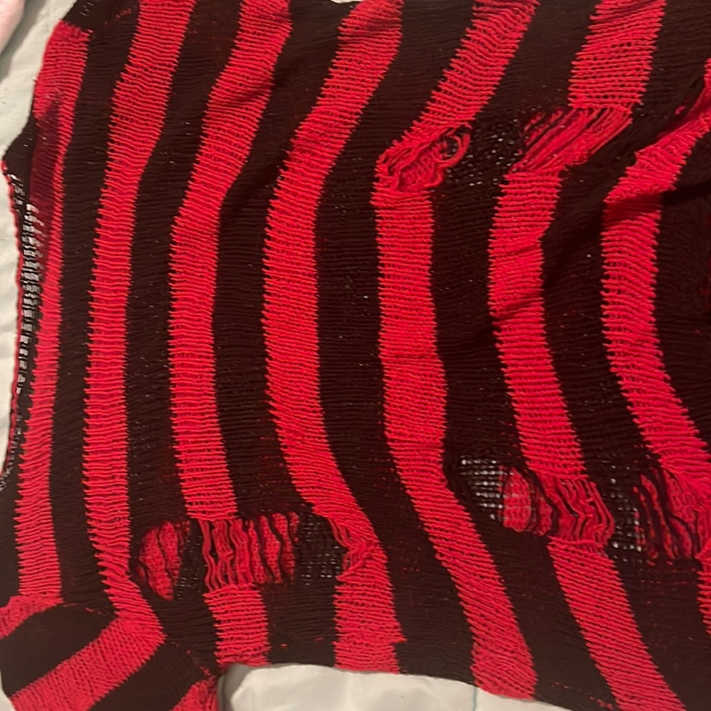 NEVER WORN red & black grunge shirt